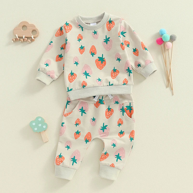 Girl’s Strawberry Shirt & Pants Sets