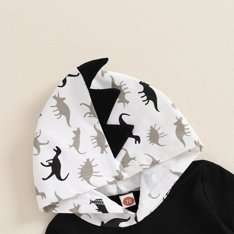 Boy's 2-Piece Hooded Dinosaur Sweatshirt & Pants Sets