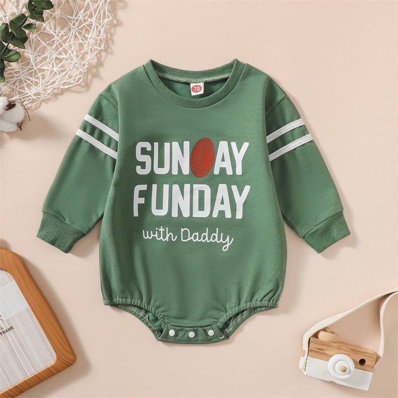 Boy's "Sunday Funday With Daddy" Football Onesies