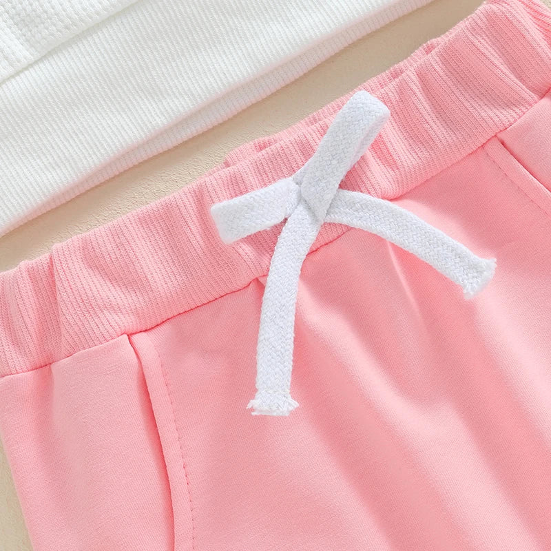Girl’s Embroidered Heart Sweatshirt & Pants Sets