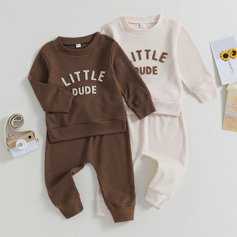 Boy's 2-Piece "Little Dude" Sweatshirt & Pants Sets