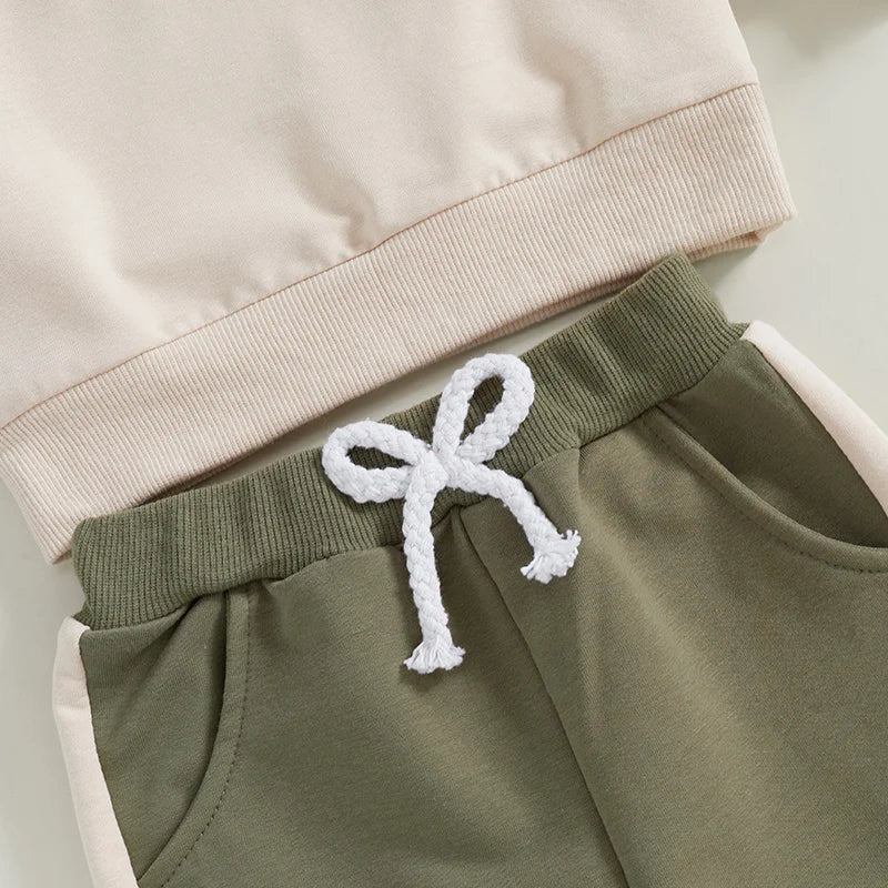 Boy's 2-Piece Embroidered Deer & Duck Hunting & Fishing Sweatshirt & Pants Sets