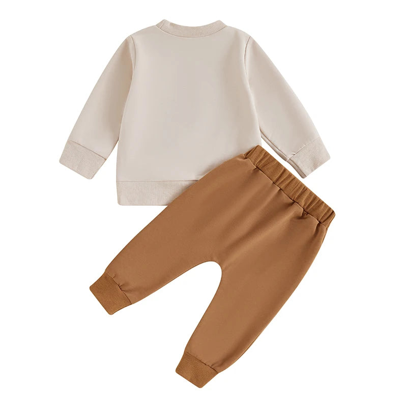 Boy's & Girl's 2-Piece Thanksgiving Embroidered Turkey Sweatshirts & Sweatpants Sets