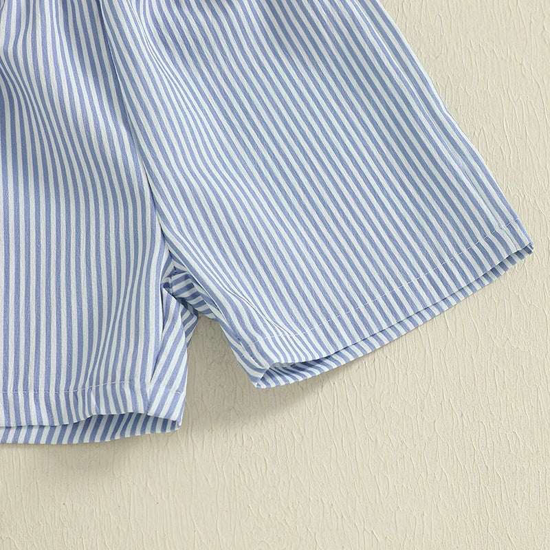 Boy's 2-Piece Embroidered 4th of July T-Shirts & Striped Shorts Sets