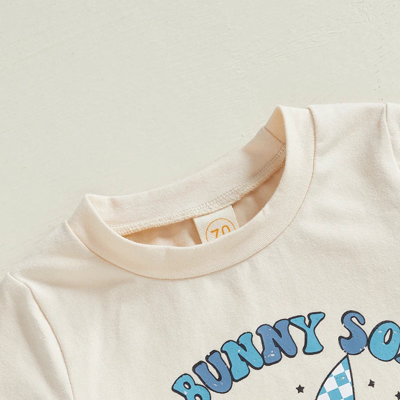 Boy's Easter Bunny T-shirts & Plaid Shorts Sets