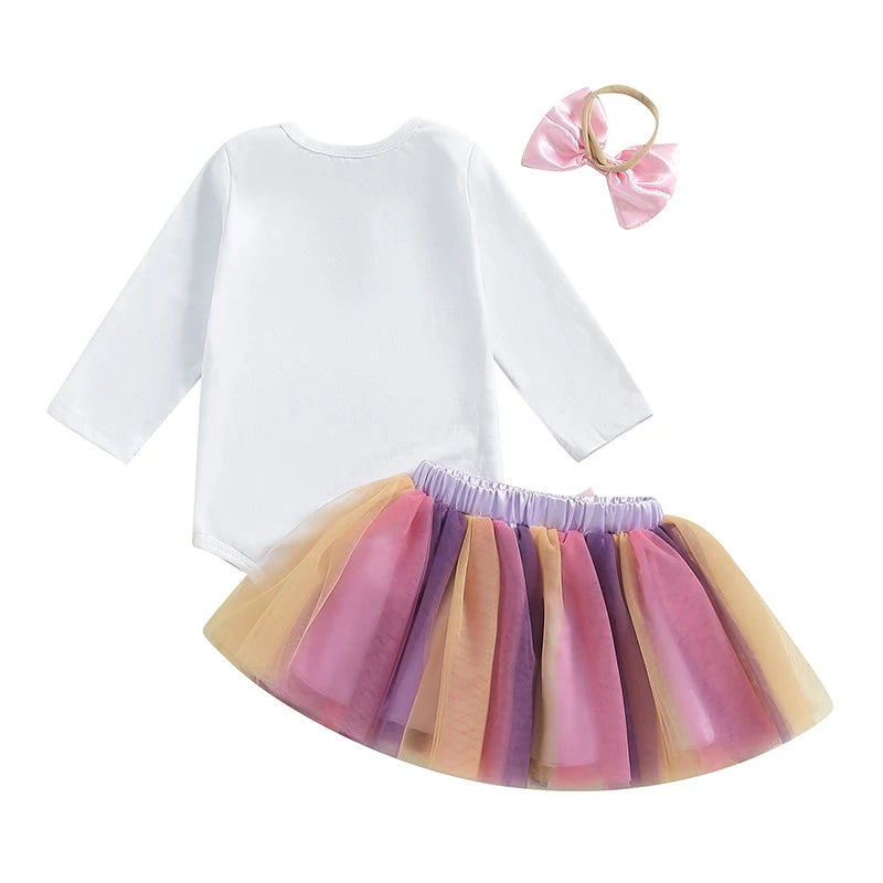 Girl's Halloween 2-Piece Ghost Onesie, Tutu Skirt & Headband Sets