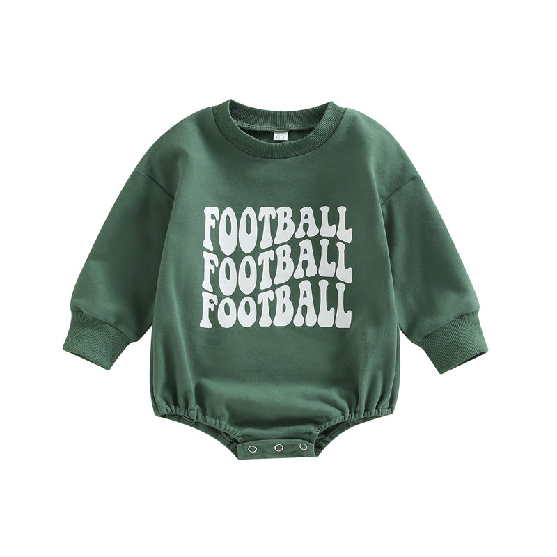 Boy's & Girl's Football Sweatshirt Rompers "Game Day"