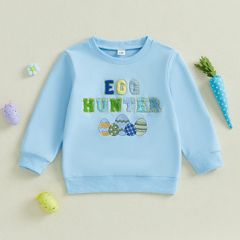 Girl's & Boy's Embroidered Easter Egg Sweatshirts