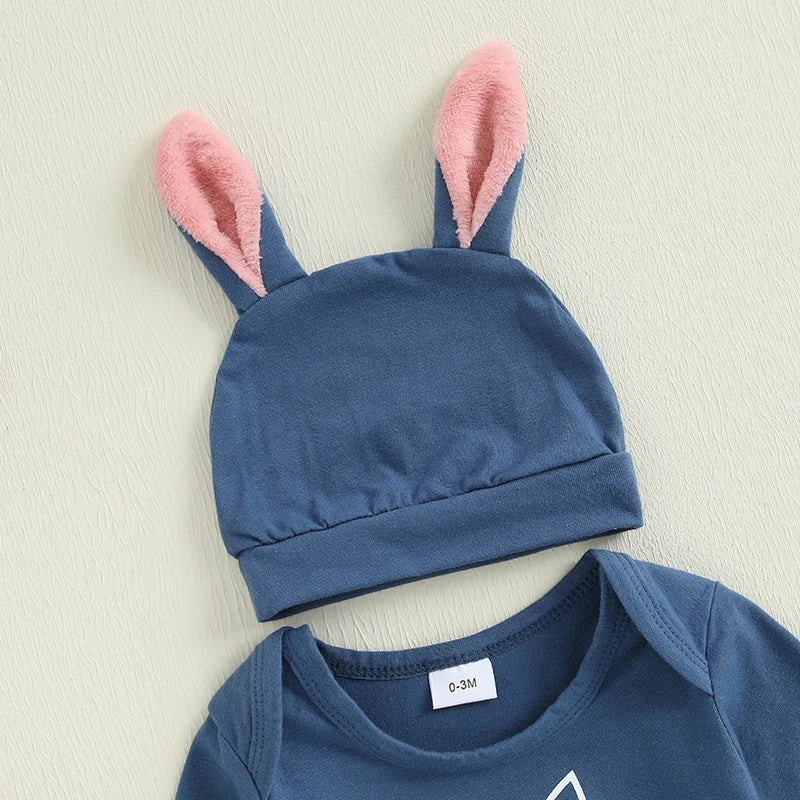 Boy's Easter Romper & Tractor Suspender Pants & Hat Set
