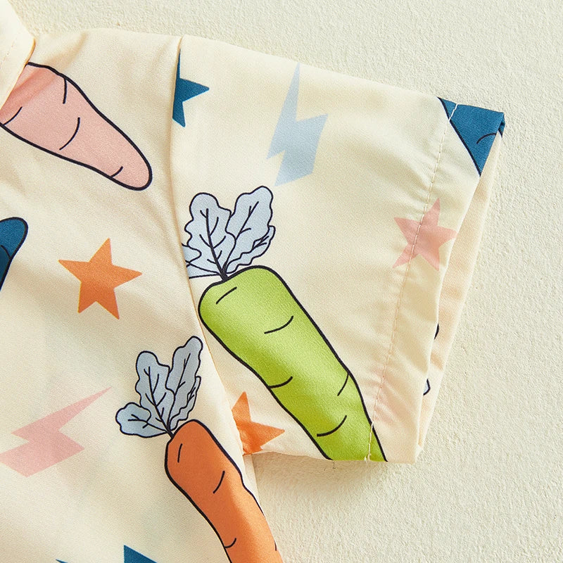 Boy's Easter Bow-Tie Button-Up Shirt & Shorts Sets