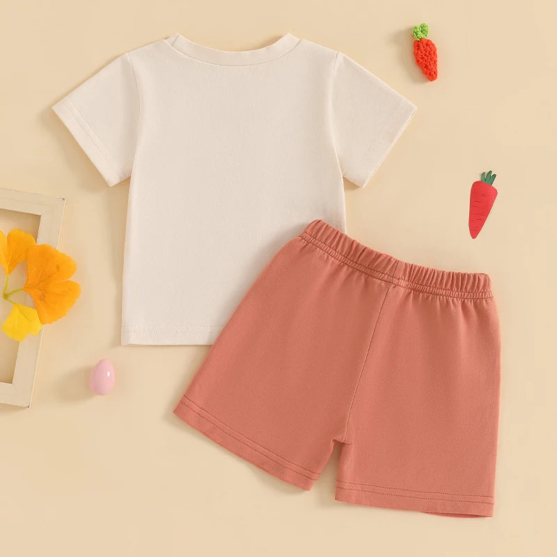Boy's Easter Eggs/Bunny/Carrot/Tractor T-Shirt & Shorts Sets