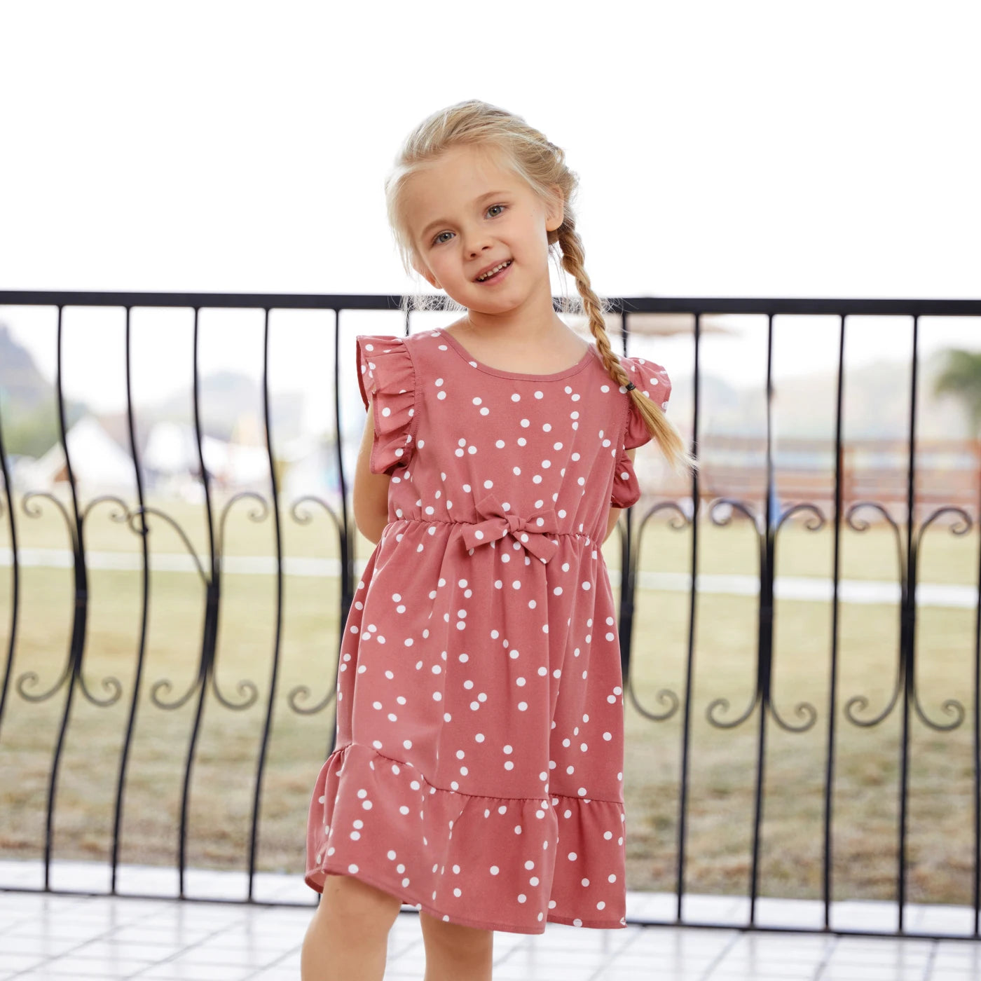 Mommy & Me! Matching Outfits Mother Daughter Pink Dot Dresses