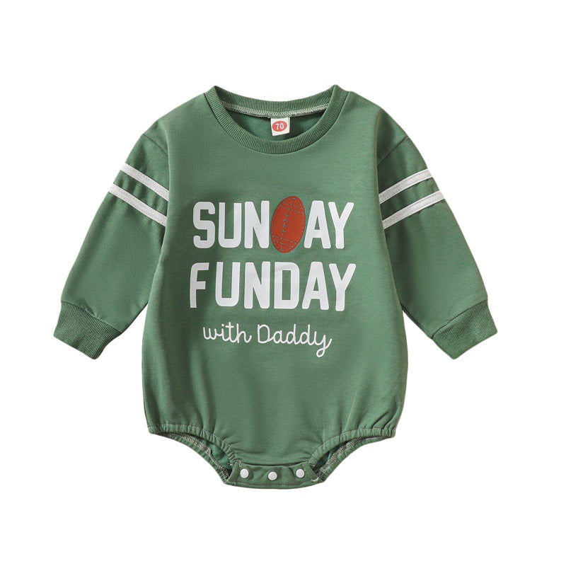 Boy's "Sunday Funday With Daddy" Football Onesies