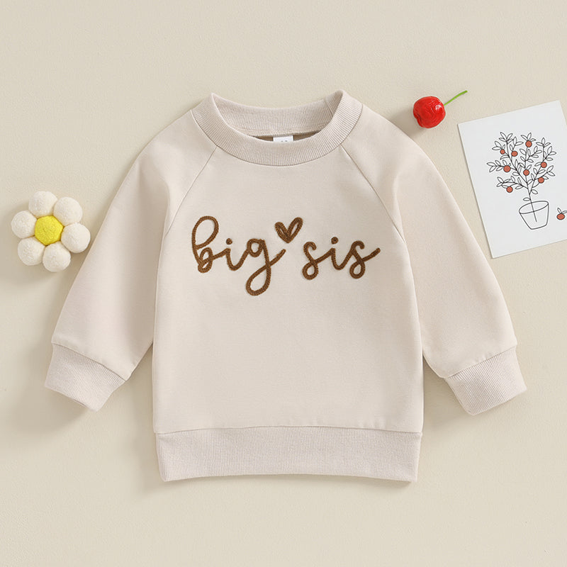 Family Matching! Girl's "Big Sis" Sweatshirt & "Little Sis" Sweatshirt Onesies for Sisters