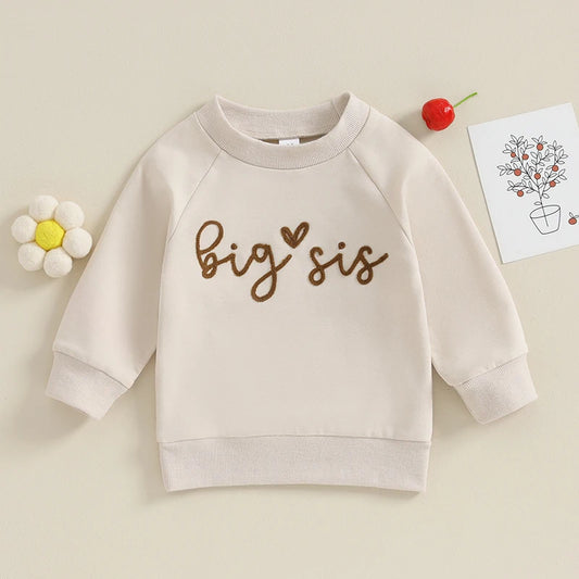 Family Matching! Girl's "Big Sis" Sweatshirt & "Little Sis" Sweatshirt Onesies for Sisters