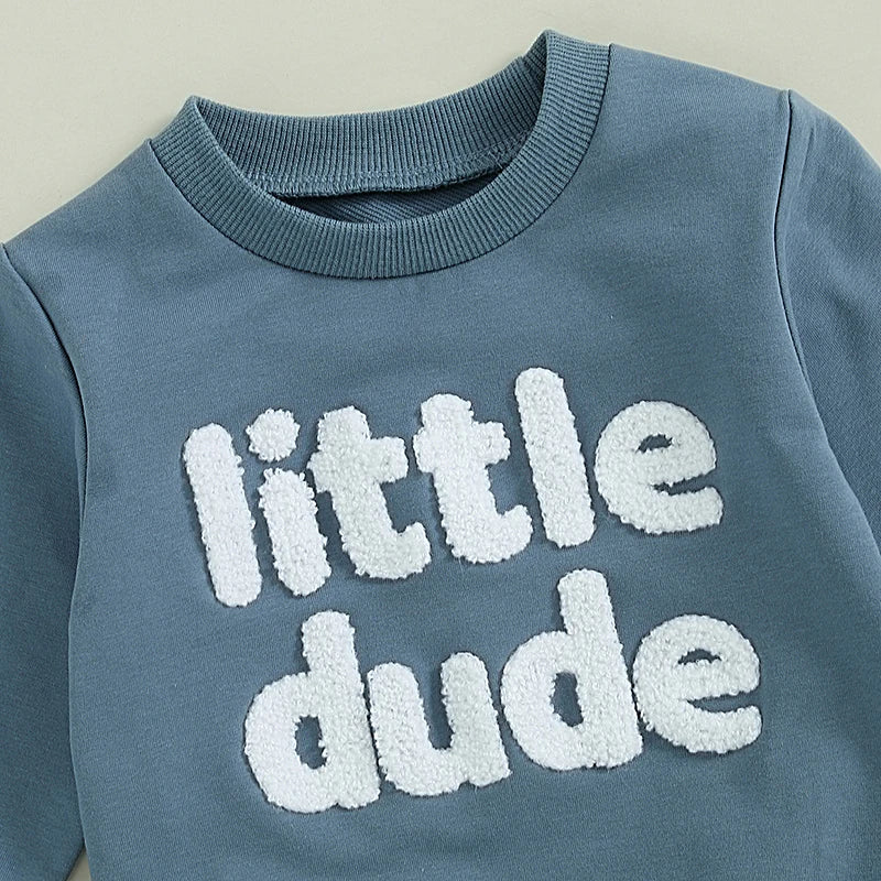Boy’s 2-Piece Embroidered Sweatshirt & Pants Sets