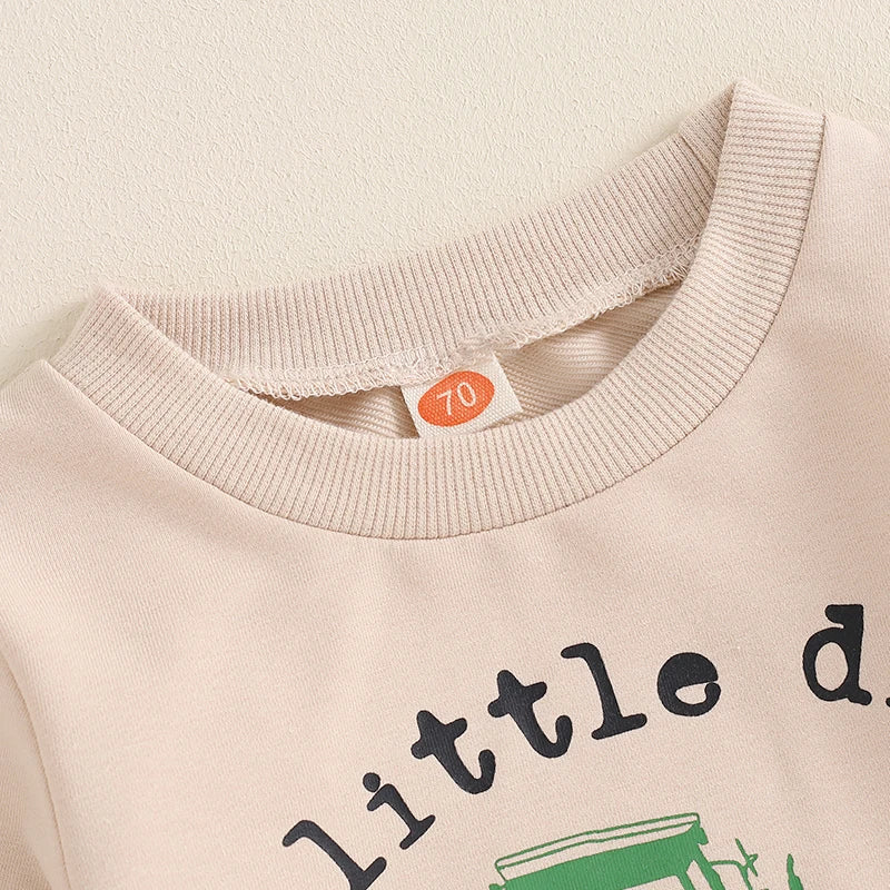 Boy's 2-Piece "A Little Dirt Never Hurt" Tractor Sweatshirt & Pants Sets