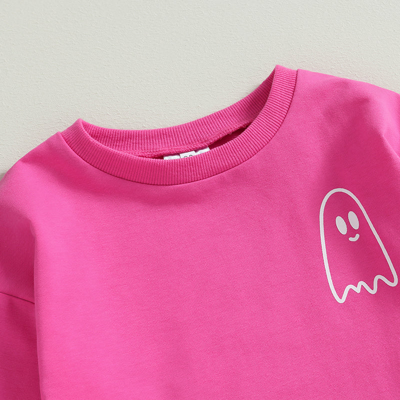 Girl’s & Boy’s Halloween 2-Piece Ghost Sweatshirt & Pants Sets