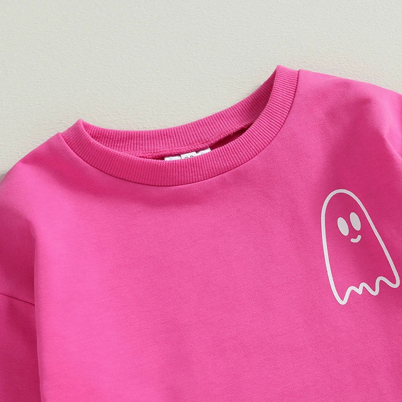 Girl’s & Boy’s Halloween 2-Piece Ghost Sweatshirt & Pants Sets
