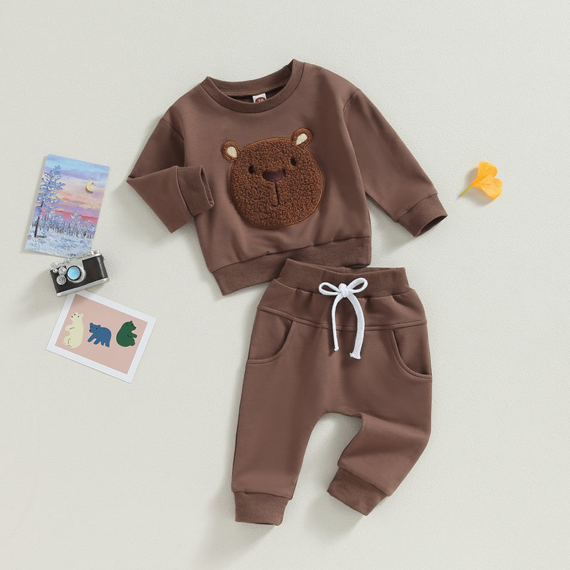 Boy's & Girl's 2-Piece Teddybear Sweatshirt & Pants Sets