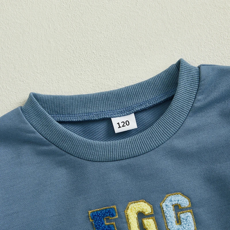 Girl's & Boy's Embroidered Easter Egg Sweatshirts