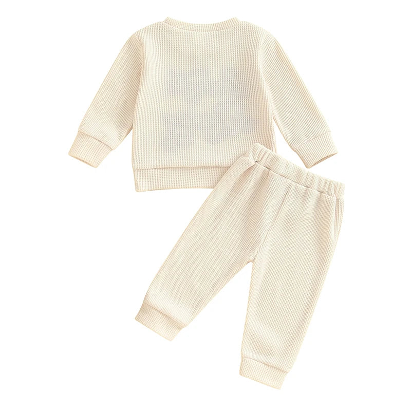 Boy's & Girl's 2-Piece Christmas Embroidered "Santa Baby" Sweatshirt & Pants Sets