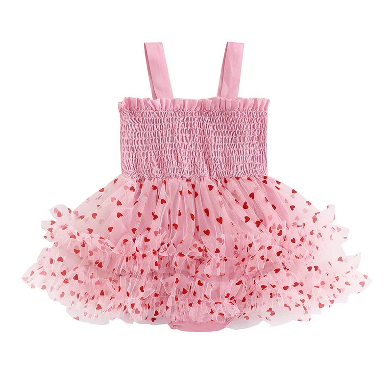 Girl's Sleeveless Tulle Heart Dresses
