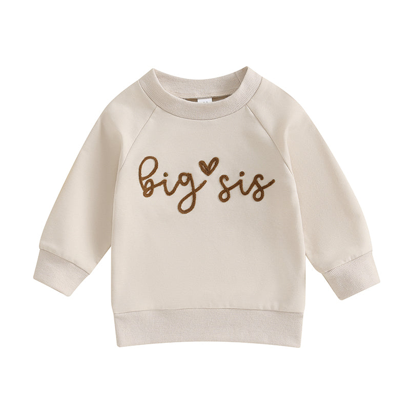 Family Matching! Girl's "Big Sis" Sweatshirt & "Little Sis" Sweatshirt Onesies for Sisters