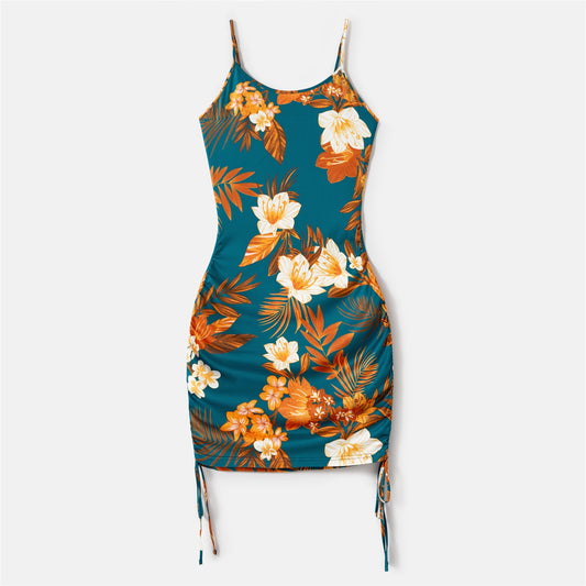 Family Matching! Floral Ruched Cami Dresses, Rompers & T-shirts