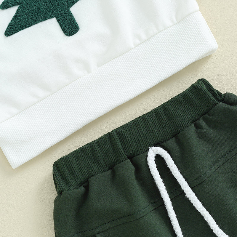 Boy's 2-Piece Christmas Tree Sweatshirt & Pants Sets
