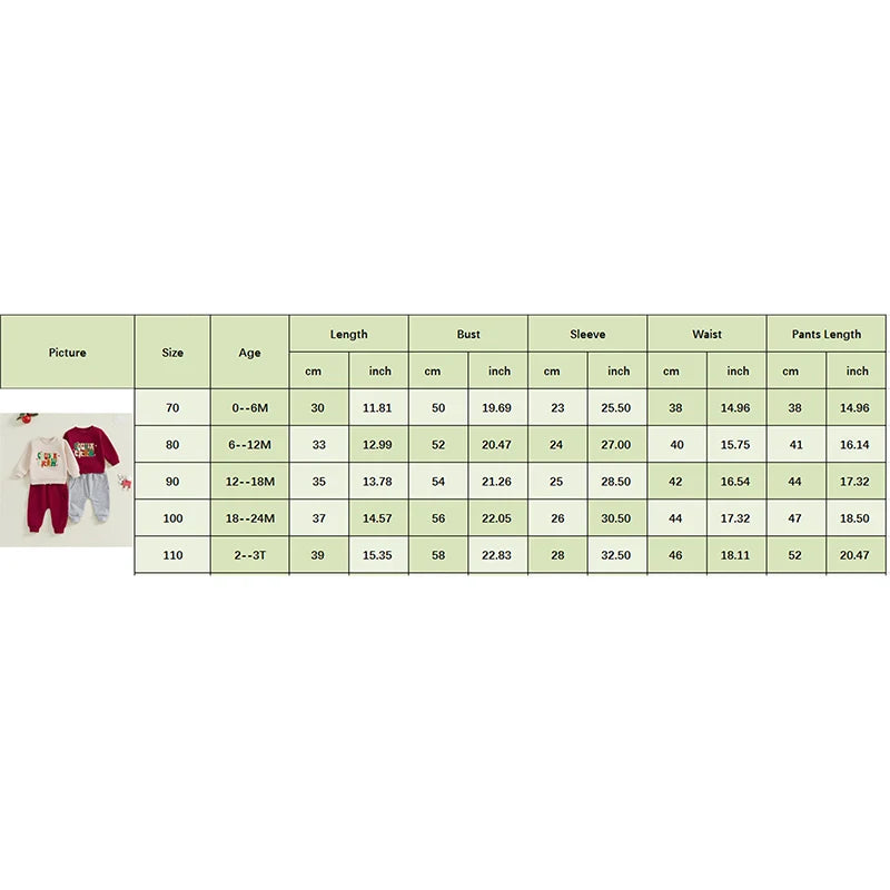 Family Matching! 2-Piece Christmas Boy's & Girl's "Cousin Crew" Embroidered Sweatshirt & Pants Sets