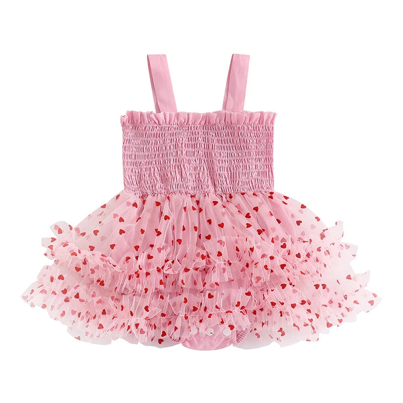 Girl's Sleeveless Tulle Heart Dresses