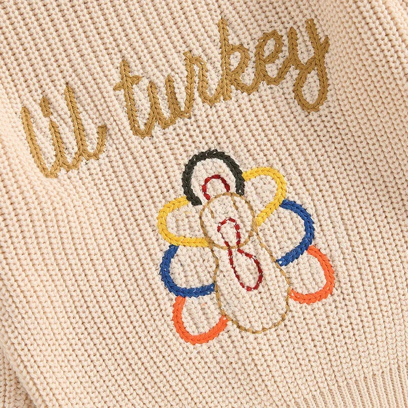 Boy's & Girl's Embroidered "Lil Turkey" Thanksgiving Turkey Sweatshirts