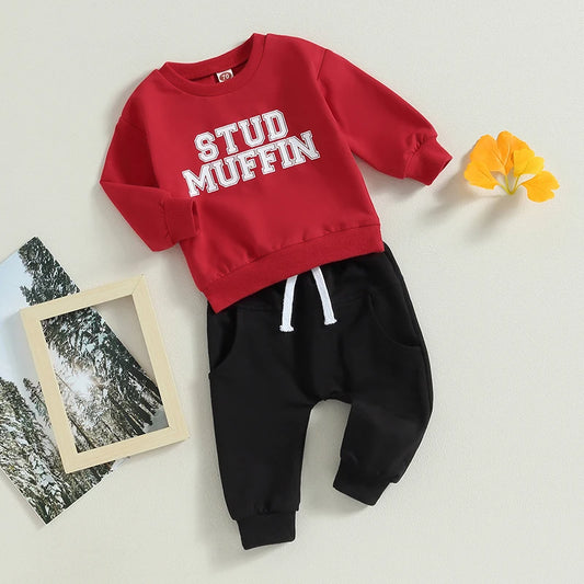Boy's 2-Piece "Stud Muffin"  Sweatshirt & Pants Sets