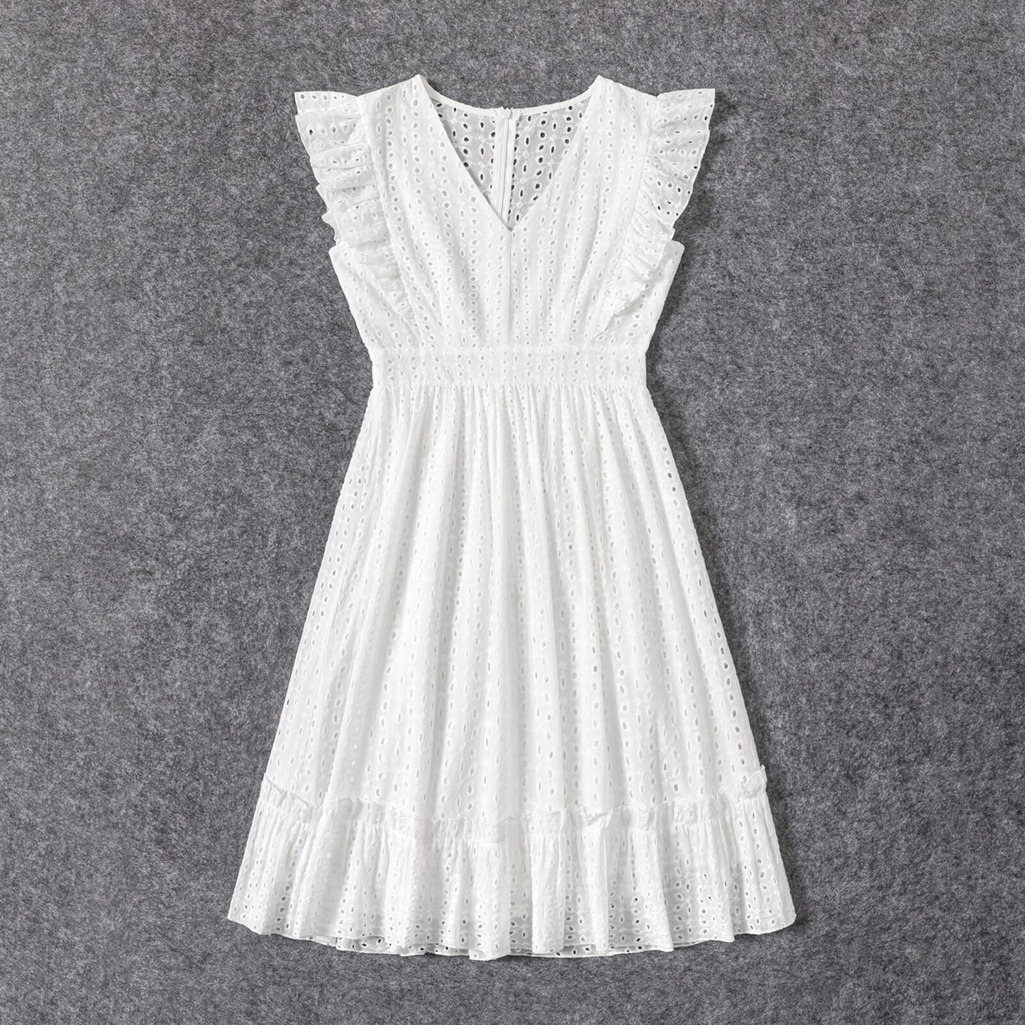 Mommy & Me! Hollow-Out Embroidered Ruffle Dresses