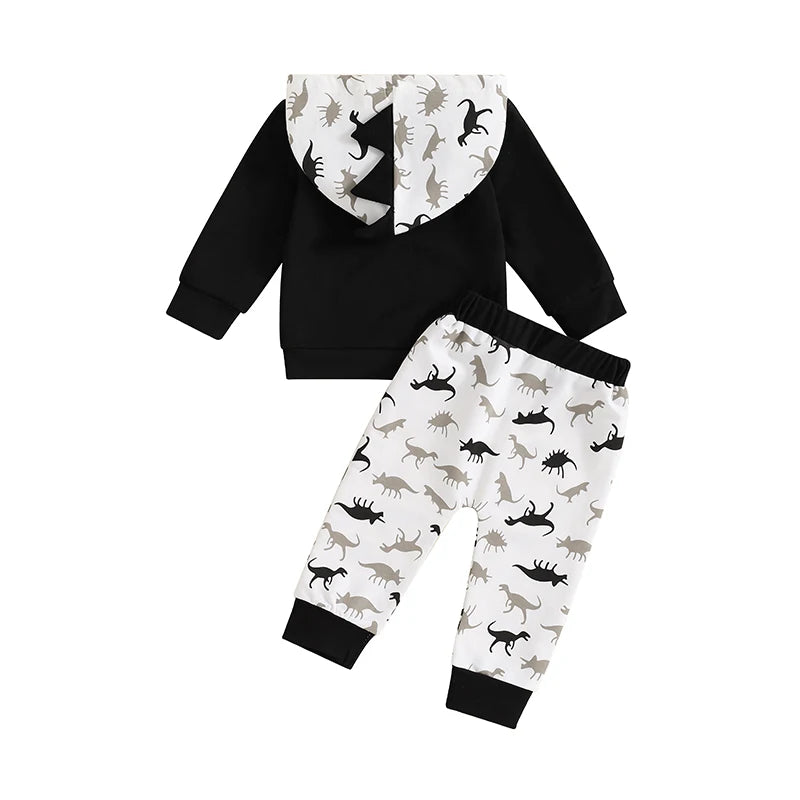 Boy's 2-Piece Hooded Dinosaur Sweatshirt & Pants Sets
