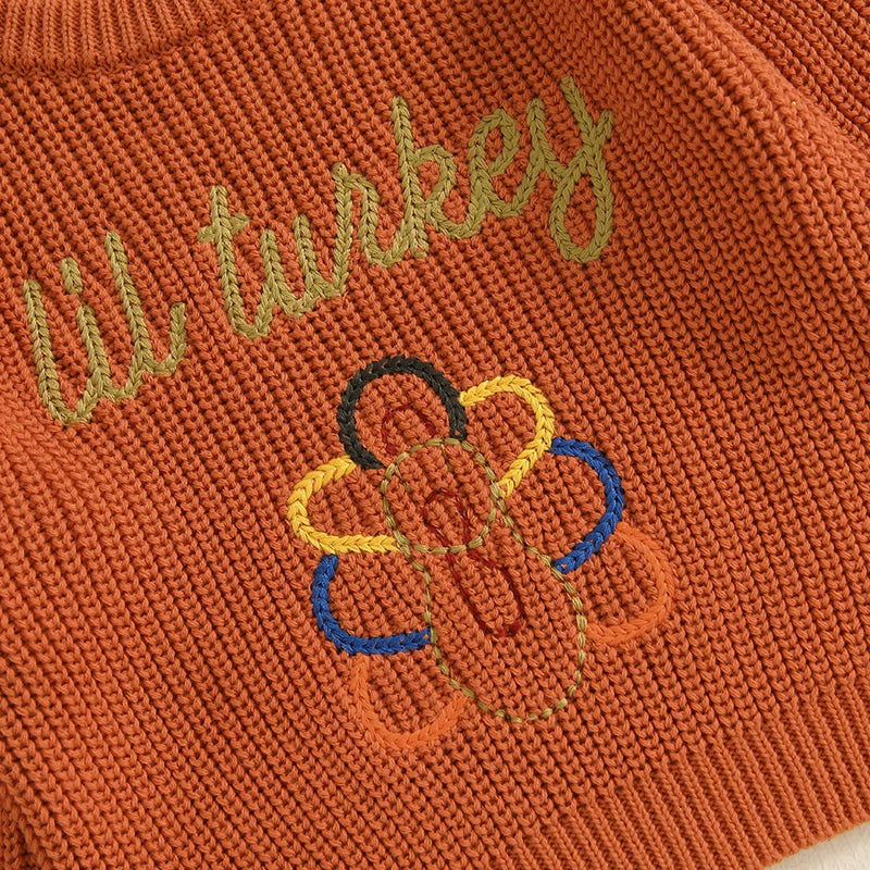 Boy's & Girl's Embroidered "Lil Turkey" Thanksgiving Turkey Sweatshirts
