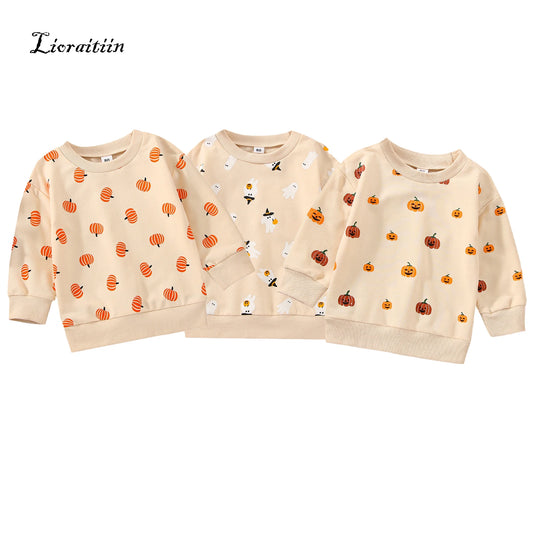 Boy's & Girl's Ghost & Pumpkin Halloween Sweatshirts