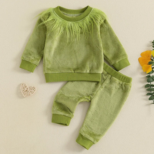 Boy's & Girl's 2-Piece Christmas Sweatshirt & Pants Sets