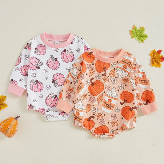 Girl's Halloween Pumpkin Onesies