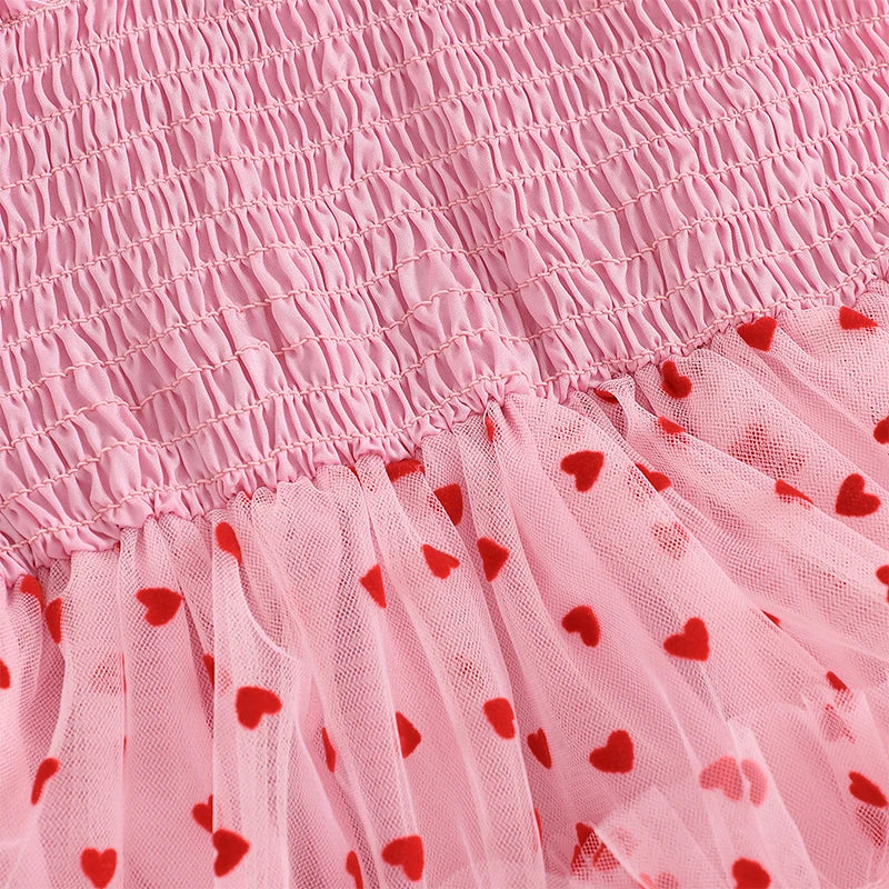 Girl's Sleeveless Tulle Heart Dresses