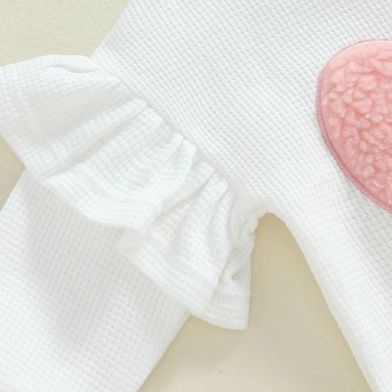 Girl’s Embroidered Heart Sweatshirt & Pants Sets