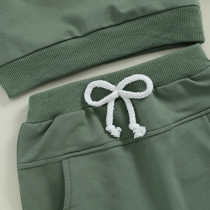 Boy’s 2-Piece Embroidered Sweatshirt & Pants Sets