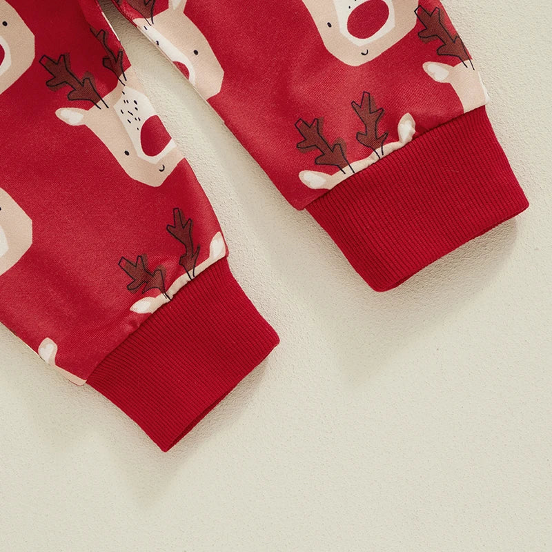 Boy's 2-Piece Christmas Reindeer Sweatshirt & Pants Sets
