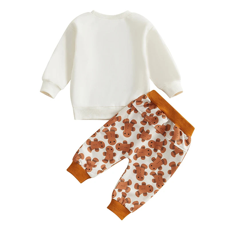 Boy's & Girl's 2-Piece Christmas Embroidered "Cutest Little Ginger" Holiday Sweatshirt & Pants Sets