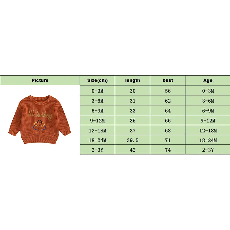 Boy's & Girl's Embroidered "Lil Turkey" Thanksgiving Turkey Sweatshirts