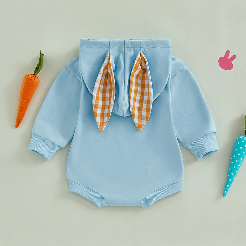 Boy's My First Easter Bunny Hoodie Rompers