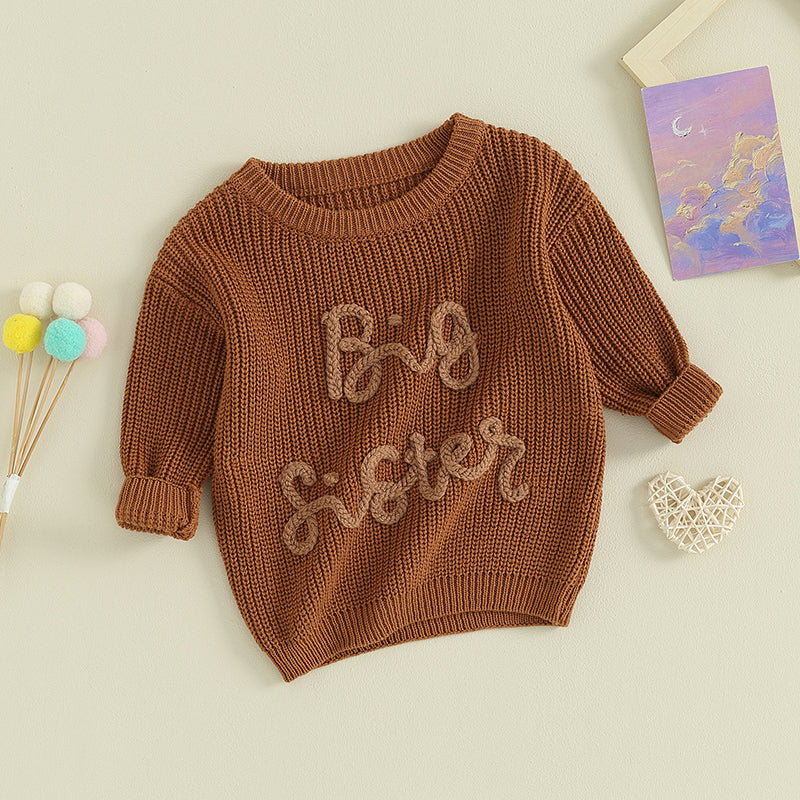Girl's "Big Sister" Family Matching Sibling Sweaters