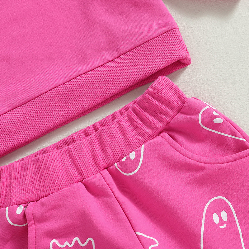 Girl’s & Boy’s Halloween 2-Piece Ghost Sweatshirt & Pants Sets