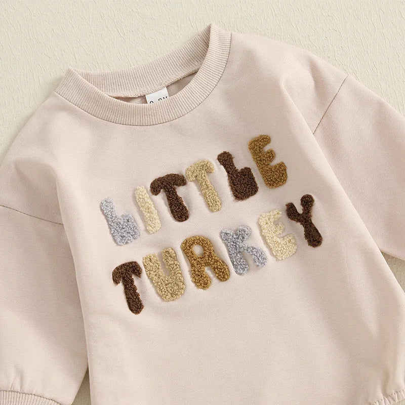 Thanksgiving ! Boy's & Girl's Embroidered "Little Turkey" Onesies